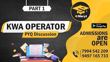 KWA OPERATOR 2015 Question Paper Discussion Part 1