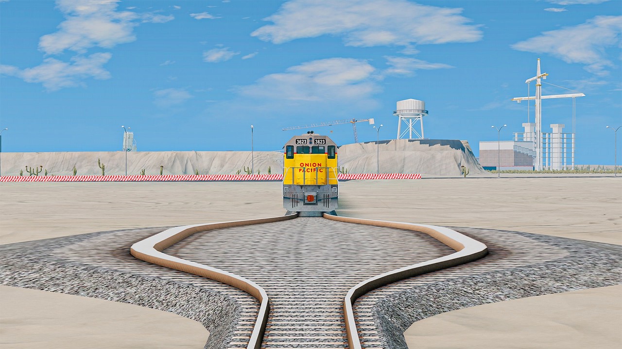 LONG TRAIN vs IMPOSSIBLE WIDE RAIL TRACK in BeamNG.Drive