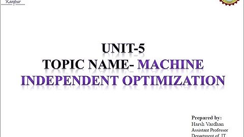 Machine Independent Optimization