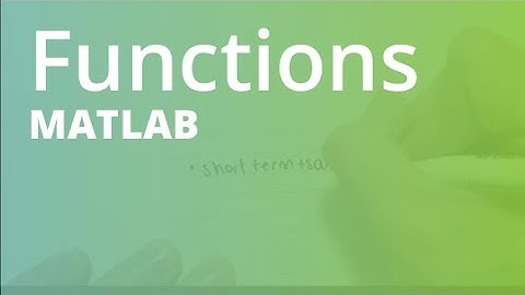 MATLAB: Functions