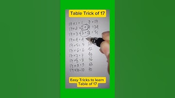 Table Trick of 17 | Easy Tricks to learn Table of 17 | 17 Table Trick #shorts #maths #table #tricks