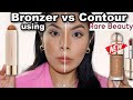 Bronzer vs Contour using Rare Beauty Bronzer Stick &amp;✨ NEW✨ liquid bronzers on Medium/Tan Skin!
