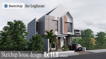 SketchUp house design ( 8.00 x 11.50 ) meter enscape render