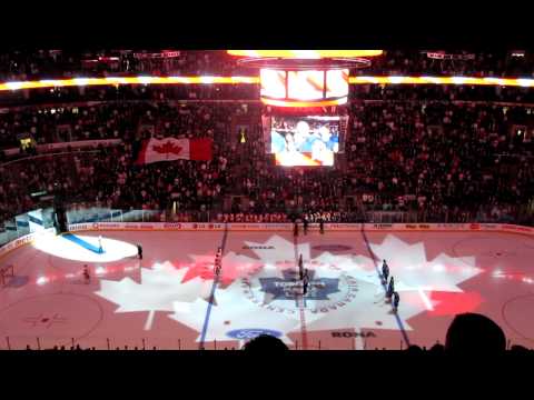 National Anthems at the Hockey Game