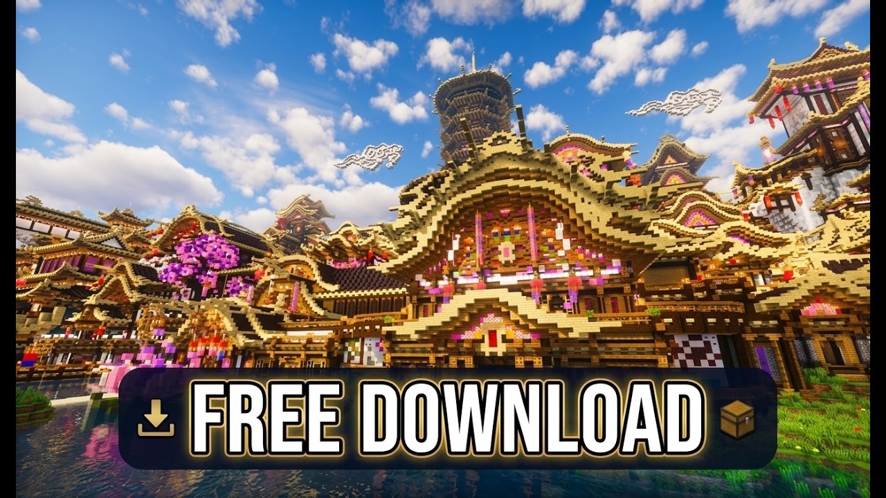 Minecraft Asian Epic Palace FREE Map & Schematic Download | McSky x ...