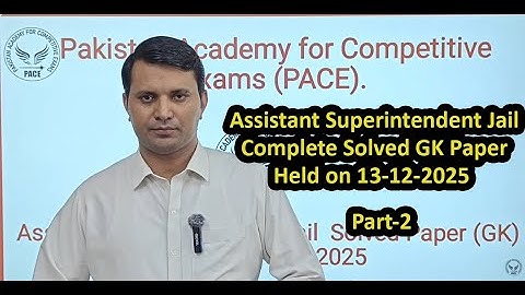 Assistant Superintendent Jail Solved GK Paper Held on 13-12-2025| Part-2 | ASJ Complete solved Paper