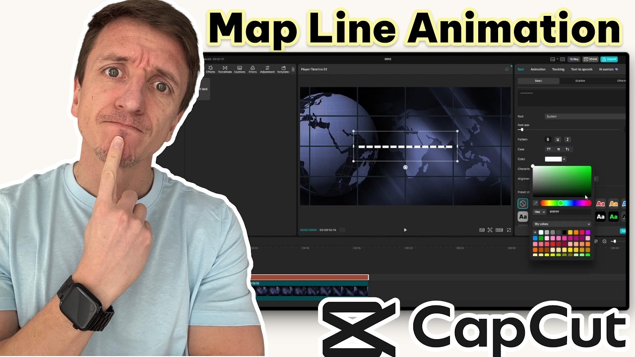 How To Do A Map Line Animation In CapCut PC - YouTube