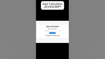 Age Calculator Project - HTML, CSS, JavaScript #javascript #webdevelopmenttips  #coding #project