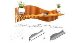 Rhino 8 Grasshopper Parametric Wave Form Shelves Contour Array Architecture Script & Cluster