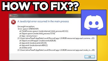 How To Fix Discord a Fatal JavaScript Error Occurred API Error
