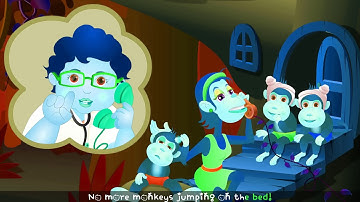 Five Little Monkeys Remix 🎵 [1 MIN LOOP] Sound Mashup Version Fun Baby Rhymes @MonkeyLoopWorld