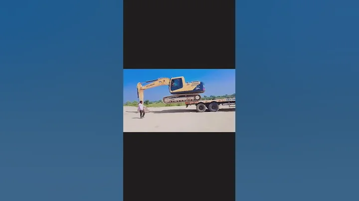 Excavator trailer unloading