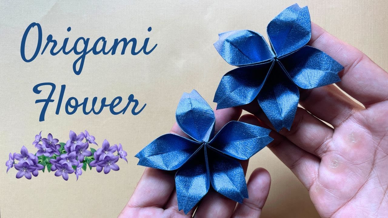 Black Origami Flower Step by Step Tutorial | Paper Flower | Origami in Black #paperflower #flowers