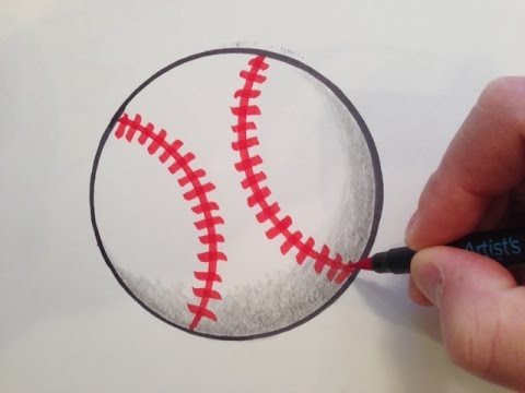 How to Draw a Baseball - Easy and Fast - YouTube