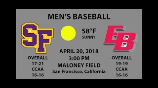 Men's Baseball 4/20/18 SF State VS CSU EB