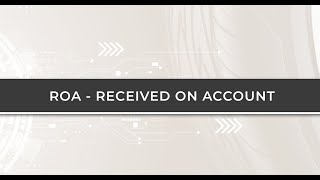 Working with the Received on Account Status in TPBMS