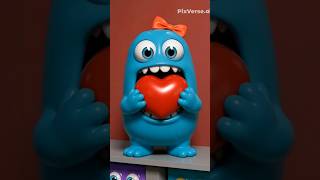 monster eating #cubemonster #3danimation #horrorshows #loops #funny #funnyvideo #cuboidmonster3d