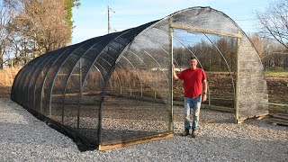 We built a SHADE HOUSE, STEP BY STEP, with COST BREAKDOWN!! Hoophouse. Greenhouse. DIY.