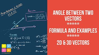 How to find the Angle Between two Vectors | for 2D and 3D Vectors | Formula and Examples