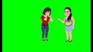 Lady crying green screen cartoon video