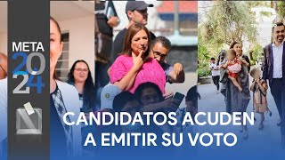 Los candidatos presidenciales Claudia Sheinbaum, Xóchitl Gálvez y Jorge Máynez emiten su voto