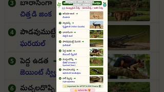 జంతువులు వాటి మారు పేర్లు #8th #biology