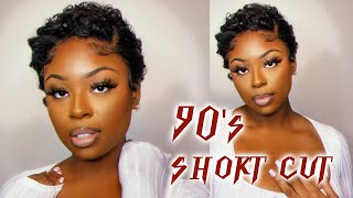 ONLY $30??? BEST  SHORT CURLY WIG | Sensationnel HD Empress Edge Shear Muse  Amina  | SamsBeauty