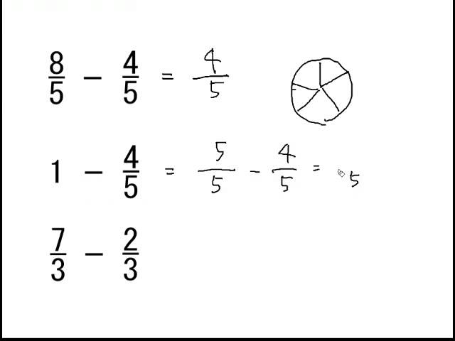 分数のひき算 くり下がりなし Youtube