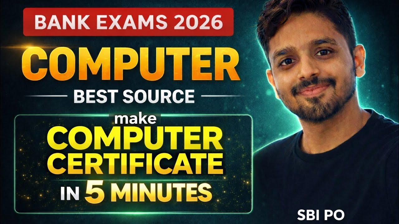Computer यहीं से पढ़ना✨️ & Free Govt. Computer Certificate for Bank Exams बना लो✅️||
