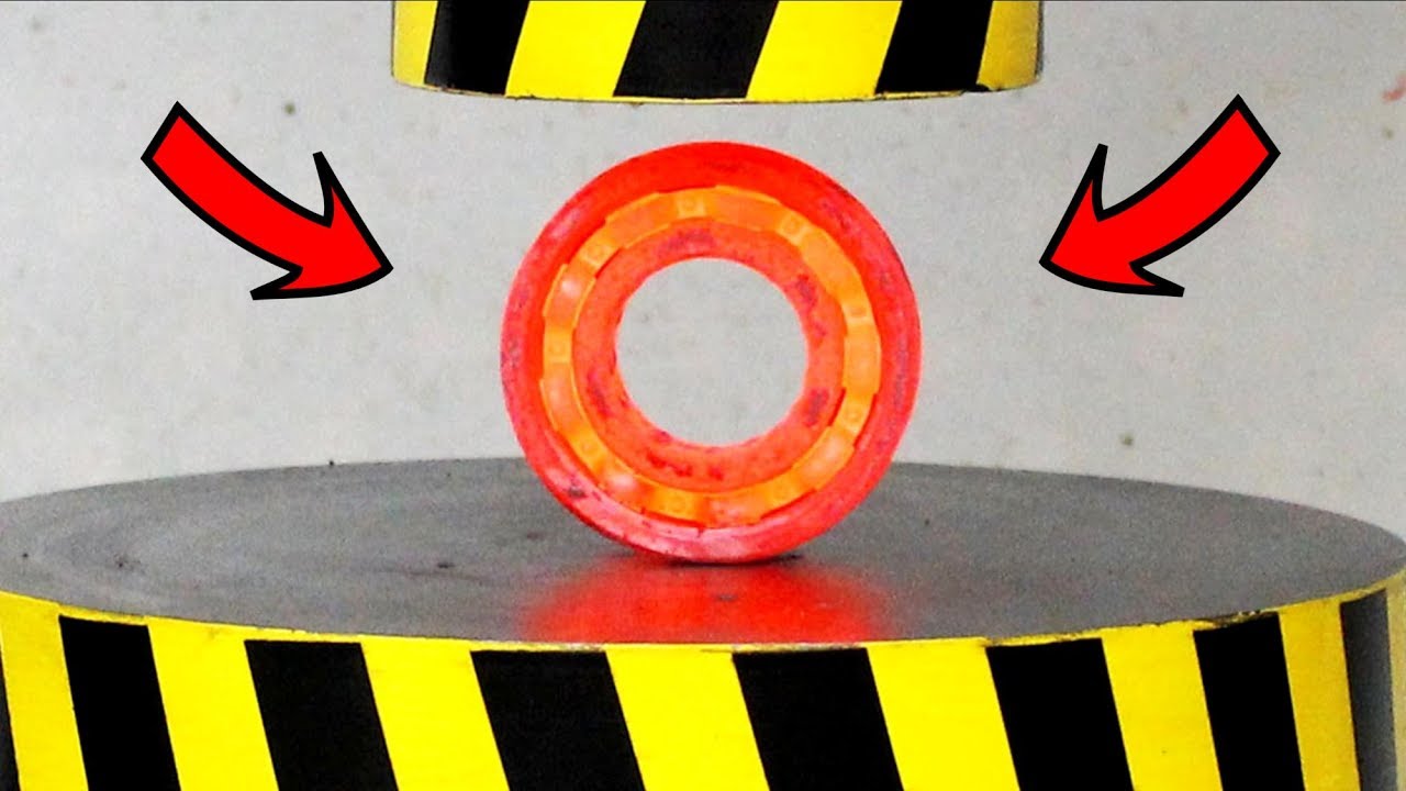EXPERIMENT Glowing 1000 degree BEARING vs HYDRAULIC PRESS 100 TON YouTube