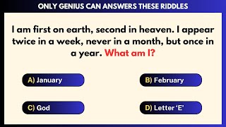 ONLY GENIUS CAN ANSWER THESE RIDDLES | Riddle Quiz