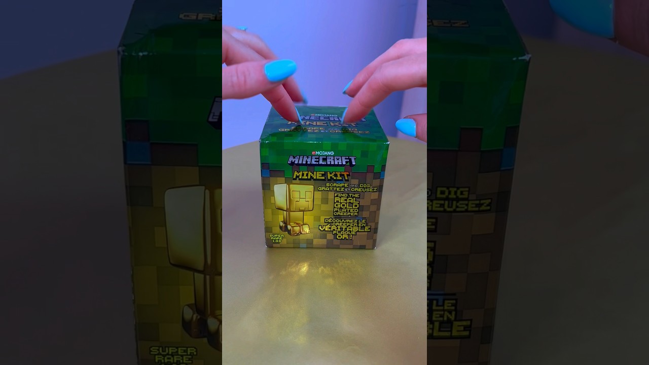 Gold Creeper Super Rare REAL GOLD Plated Minecraft Mine Kit Scrape