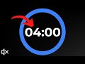 The Most Useful 4 minute Countdown Timer | Black background, No sound