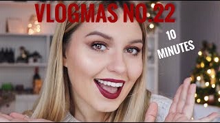 VLOGMAS NO.22 || GLAM MAKEUP KRISHTLINDJESH NE 10 MINUTA | SARA KARAJ