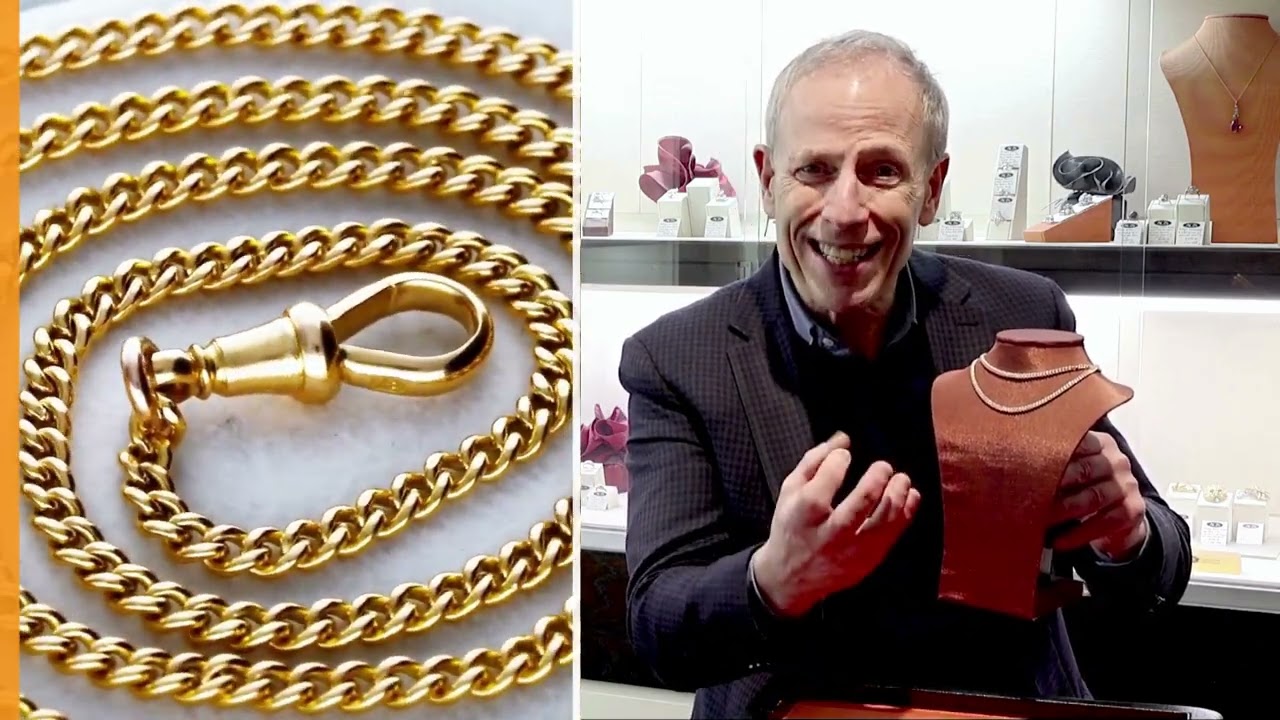 18ct Yellow Gold Watch Chain - Antique Circa 1900 - YouTube