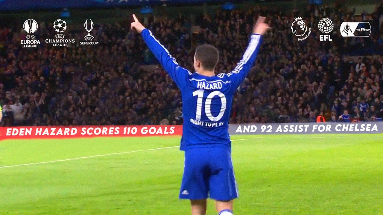  Eden Hazard - All 110 Goals & 92 Assist for Chelsea (2012-2019)