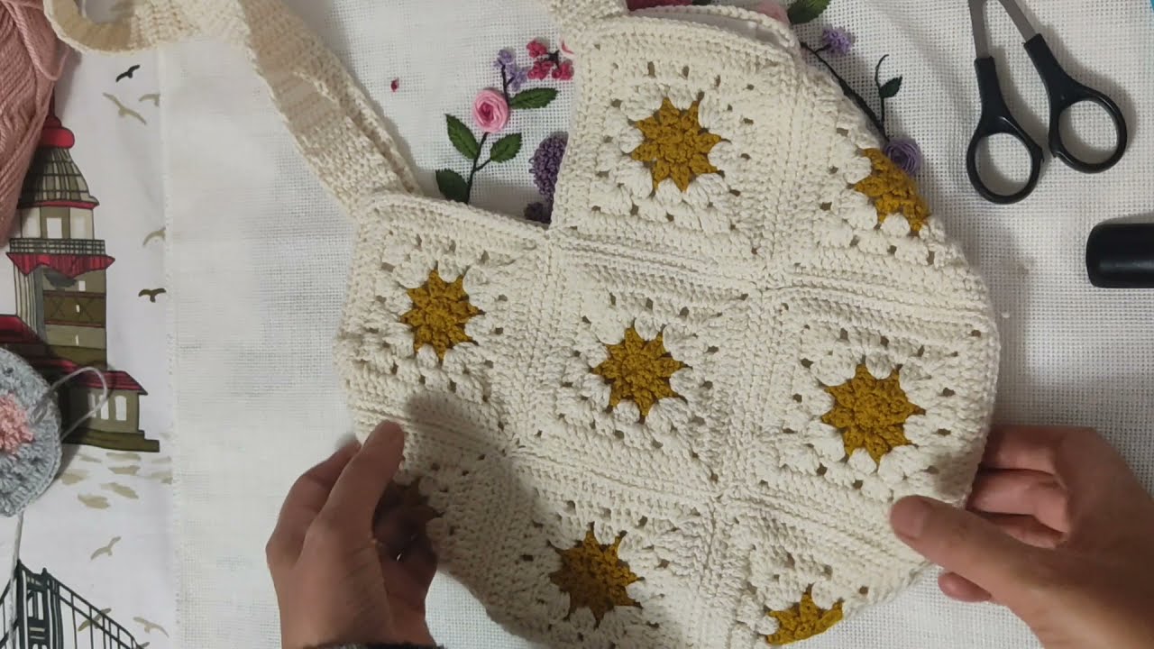 13 motif ten oluşan mango çanta modeli yapılışı // New Trend! crochet bag tutorial#mango#çanta#