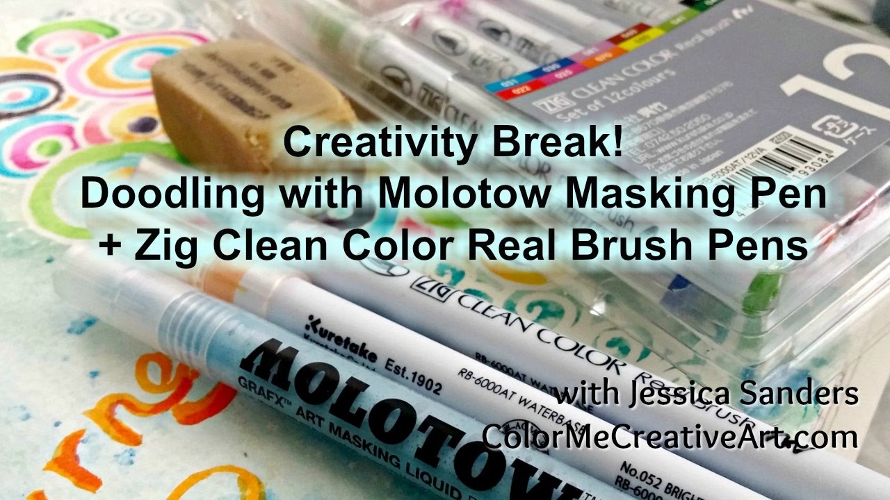 Creative Play Doodling with Molotow Masking Pen & Zig Clean Color