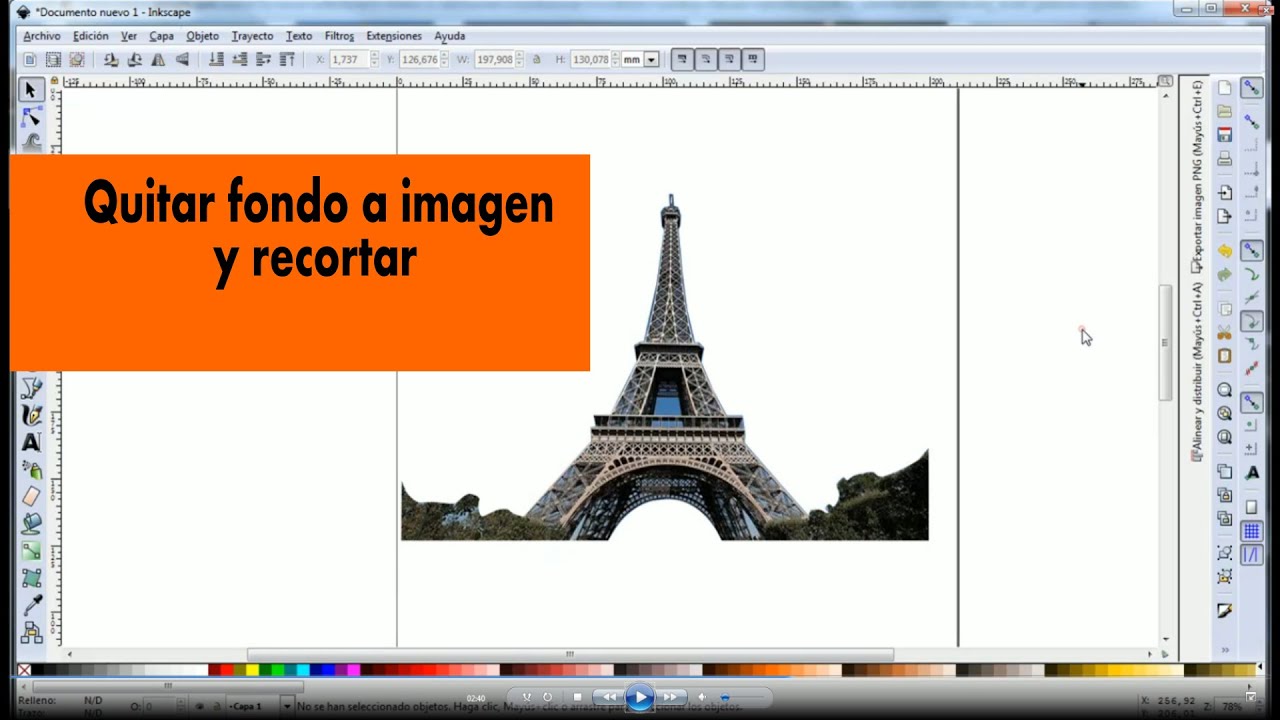 Quitar el fondo a una imagen y recortar en inkscape - YouTube