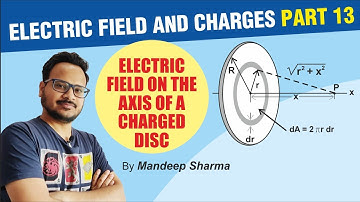 Electric Charges and Fields 13 | Electric field on the axis of a charged disc | 12 JEE and NEET