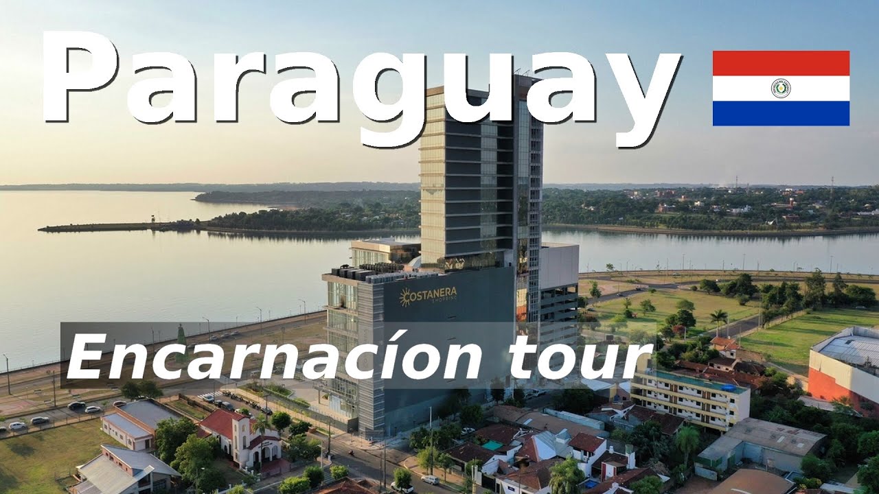 Paraguay Encarnacion city: Walking tour downtown streets