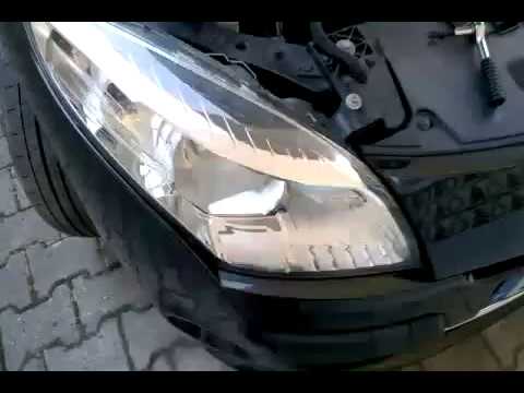 Renault Megane Iii Mk3 How To Change Headlight Bulbs Disassembly In 40 Seconds Youtube