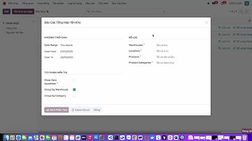 Odoo-Erpcloud | Báo cáo tồn kho tổng hợp, Chi tiết