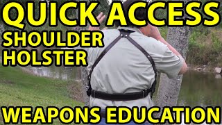 Quick Access Custom Handmade Shoulder Holster. No Belt Required. Weapons Education