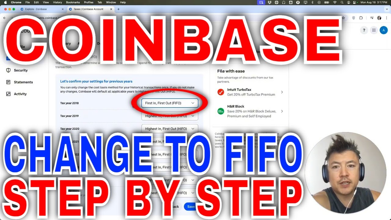 ✅ How To Change Coinbase Cost Basis Method To First In First Out FIFO 🔴