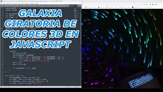 Galaxia GIRATORIA de colores 3D en JAVASCRIPT (COMO hacer SISTEMA de PARTICULAS) - ASMR Programming screenshot 2