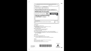 Merged 2025 Pearson EDEXCEL GCSE Design Technology Paper 1f Question Paper And Mark Scheme 1dt0 1f