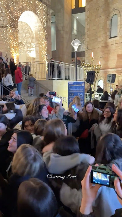 Hanukkah celebrations on Elrov Mamilla Avenue in Jerusalem, Israel 2024