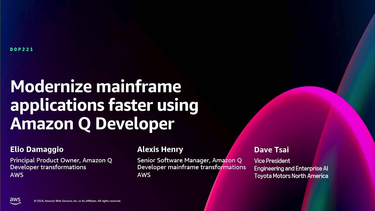 AWS re:Invent 2024 - Modernize mainframe applications faster using Amazon Q Developer (DOP221-NEW)