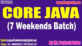 Celebrity CORE JAVA (7 Weekends Batch) tutorials || by Mr. Prakash Babu On 13-06-2026 @7AM (IST) Profile